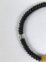 Japanese Buddhist Prayer Bracelet Vtg Juzu Clear Black Resin Beads Tassel JZ184