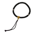 Japanese Buddhist Prayer Bracelet Vtg Juzu Clear Black Resin Beads Tassel JZ184