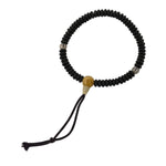 Japanese Buddhist Prayer Bracelet Vtg Juzu Clear Black Resin Beads Tassel JZ184