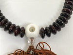 Japanese Buddhist Prayer Bracelet Vtg Juzu Clear Brown Resin Beads Tassel JZ174