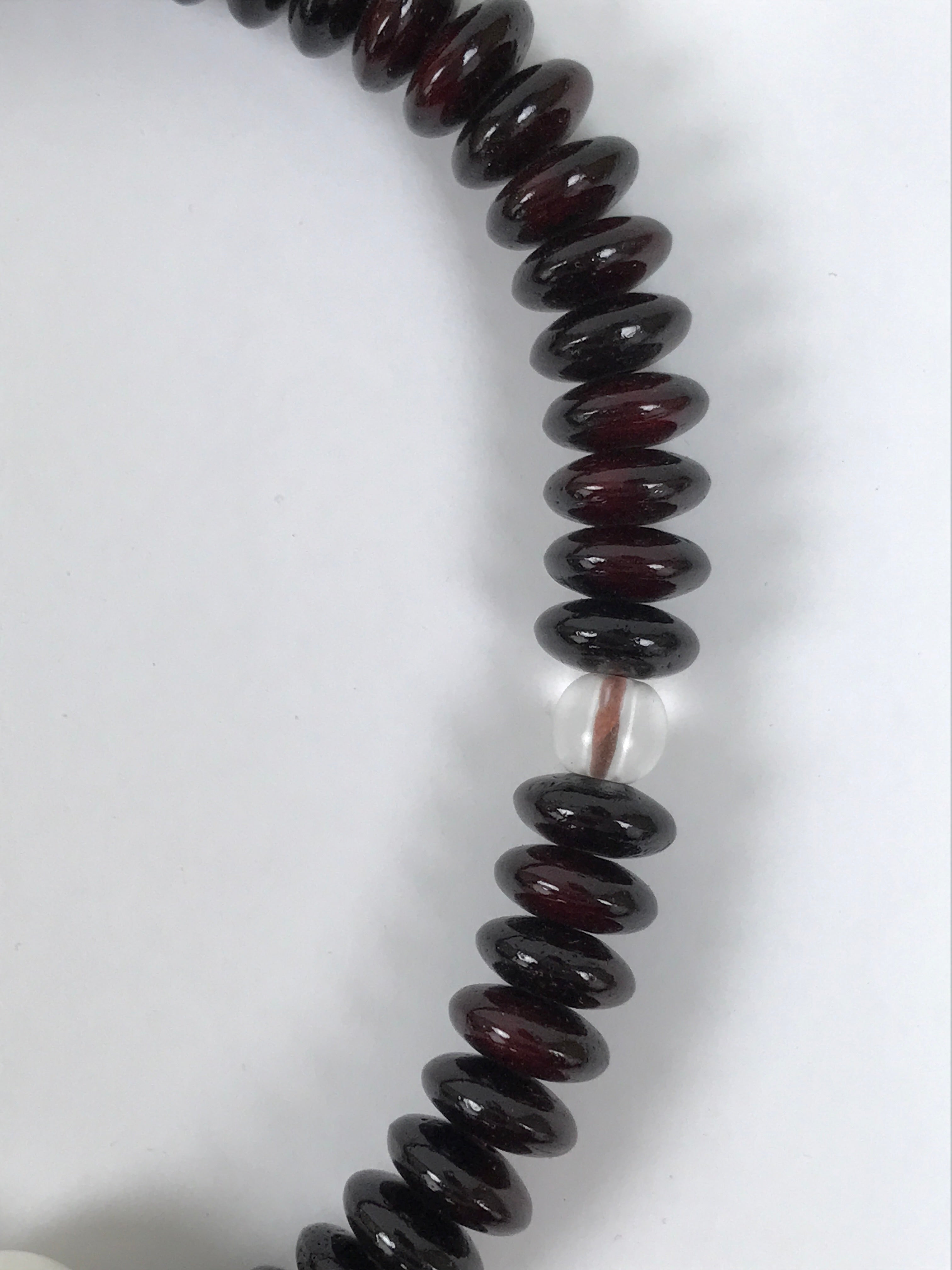 Japanese Buddhist Prayer Bracelet Vtg Juzu Clear Brown Resin Beads