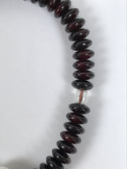 Japanese Buddhist Prayer Bracelet Vtg Juzu Clear Brown Resin Beads Tassel JZ174