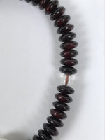 Japanese Buddhist Prayer Bracelet Vtg Juzu Clear Brown Resin Beads Tassel JZ174