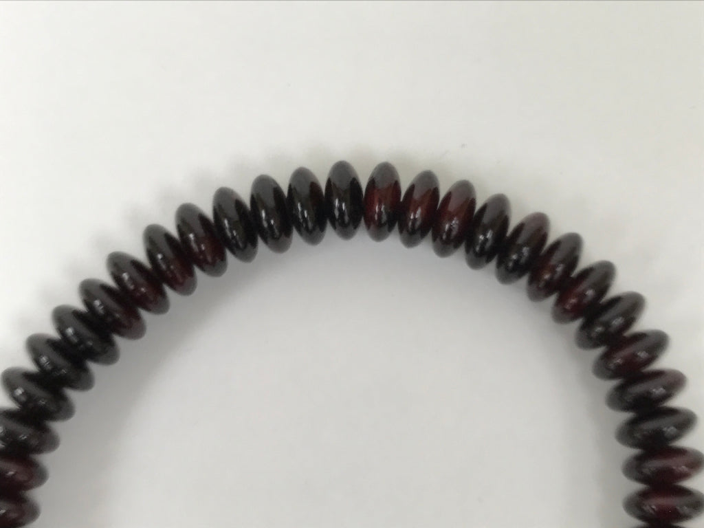 Japanese Buddhist Prayer Bracelet Vtg Juzu Clear Brown Resin Beads Tassel JZ174