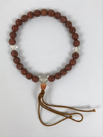 Japanese Buddhist Prayer Bracelet Vtg Juzu Clear Brown Resin Beads Tassel JZ175