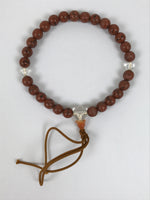 Japanese Buddhist Prayer Bracelet Vtg Juzu Clear Brown Resin Beads Tassel JZ175