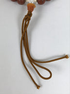 Japanese Buddhist Prayer Bracelet Vtg Juzu Clear Brown Resin Beads Tassel JZ175