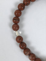 Japanese Buddhist Prayer Bracelet Vtg Juzu Clear Brown Resin Beads Tassel JZ175