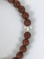 Japanese Buddhist Prayer Bracelet Vtg Juzu Clear Brown Resin Beads Tassel JZ175