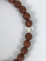 Japanese Buddhist Prayer Bracelet Vtg Juzu Clear Brown Resin Beads Tassel JZ175