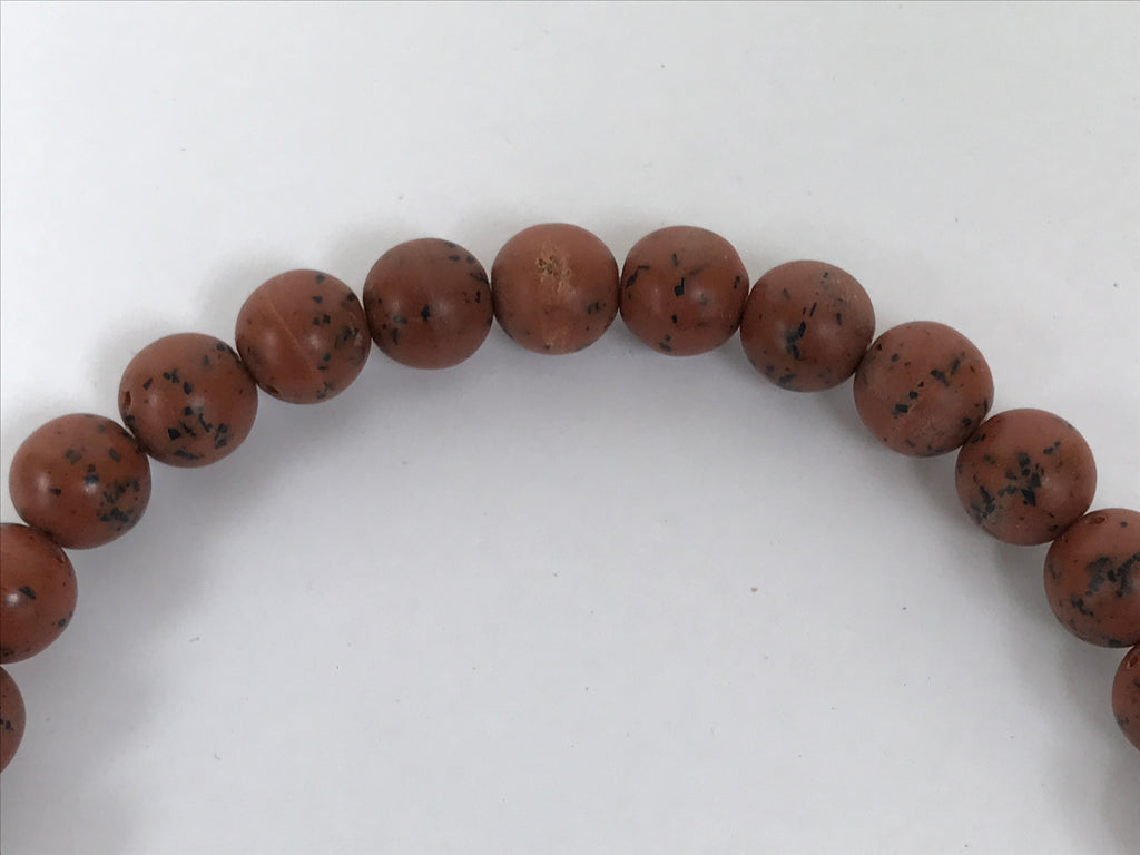 Japanese Buddhist Prayer Bracelet Vtg Juzu Clear Brown Resin Beads Tassel JZ175