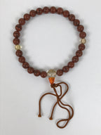 Japanese Buddhist Prayer Bracelet Vtg Juzu Clear Brown Resin Beads Tassel JZ178