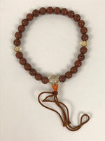 Japanese Buddhist Prayer Bracelet Vtg Juzu Clear Brown Resin Beads Tassel JZ178