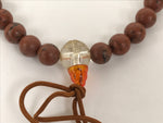 Japanese Buddhist Prayer Bracelet Vtg Juzu Clear Brown Resin Beads Tassel JZ178