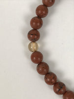 Japanese Buddhist Prayer Bracelet Vtg Juzu Clear Brown Resin Beads Tassel JZ178
