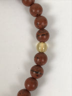 Japanese Buddhist Prayer Bracelet Vtg Juzu Clear Brown Resin Beads Tassel JZ178