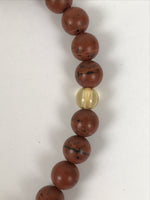 Japanese Buddhist Prayer Bracelet Vtg Juzu Clear Brown Resin Beads Tassel JZ178