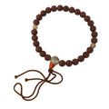 Japanese Buddhist Prayer Bracelet Vtg Juzu Clear Brown Resin Beads Tassel JZ178