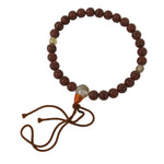 Japanese Buddhist Prayer Bracelet Vtg Juzu Clear Brown Resin Beads Tassel JZ178