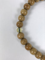 Japanese Buddhist Prayer Bracelet Vtg Juzu Clear Brown Wood Beads Tassel JZ180