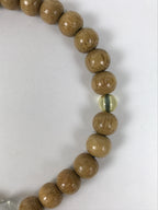 Japanese Buddhist Prayer Bracelet Vtg Juzu Clear Brown Wood Beads Tassel JZ180