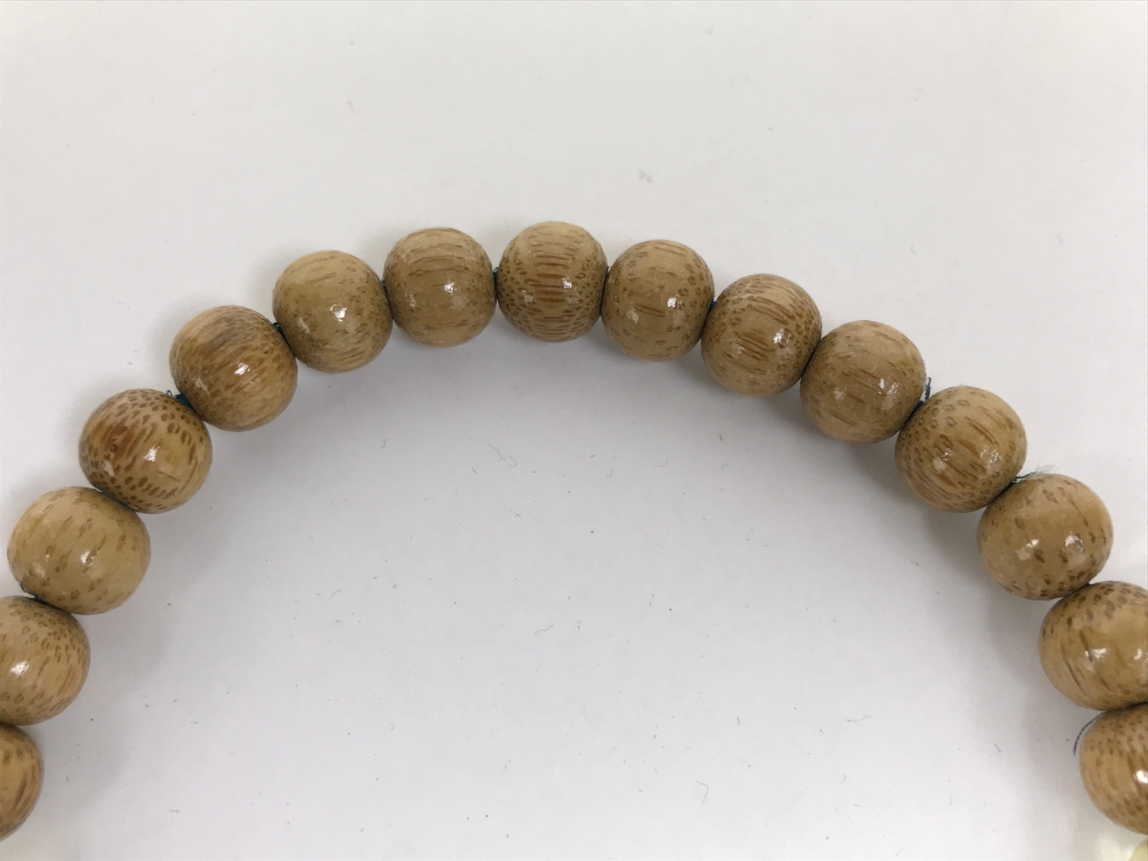 Japanese Buddhist Prayer Bracelet Vtg Juzu Clear Brown Wood Beads Tassel JZ180