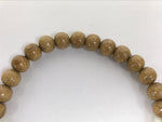 Japanese Buddhist Prayer Bracelet Vtg Juzu Clear Brown Wood Beads Tassel JZ180
