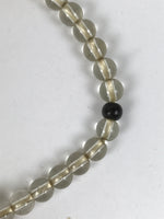 Japanese Buddhist Prayer Bracelet Vtg Juzu Clear Glass Beads Beige Tassel JZ187