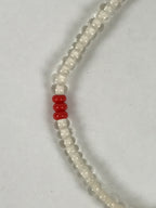 Japanese Buddhist Prayer Bracelet Vtg Juzu Clear Glass Beads Purple Tassel JZ188