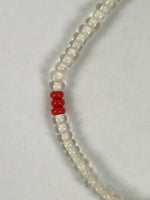 Japanese Buddhist Prayer Bracelet Vtg Juzu Clear Glass Beads Purple Tassel JZ188