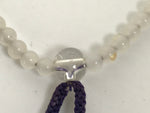 Japanese Buddhist Prayer Bracelet Vtg Juzu Clear Glass Beads Purple Tassel JZ189