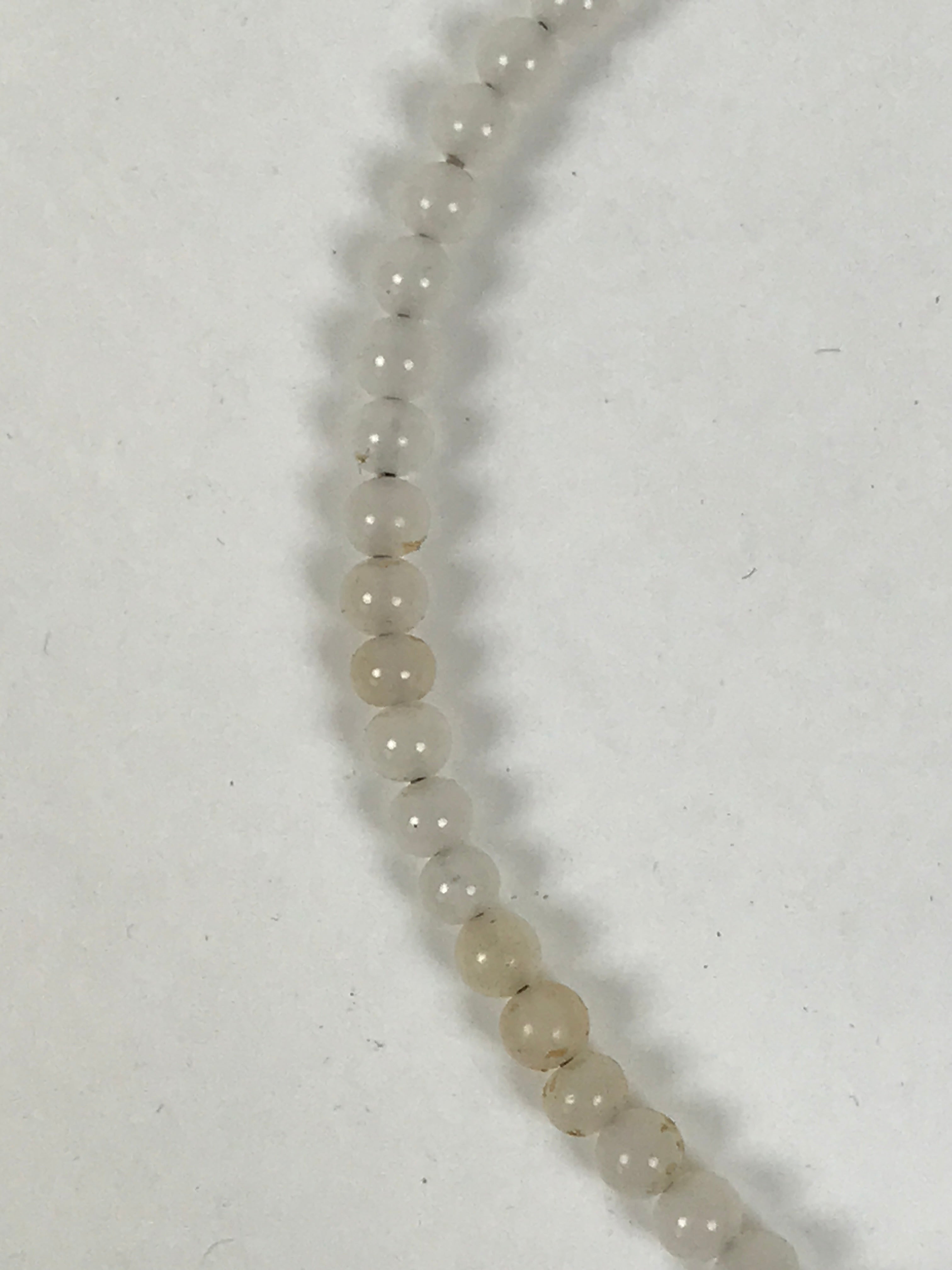 Japanese Buddhist Prayer Bracelet Vtg Juzu Clear Glass Beads Purple Tassel JZ189