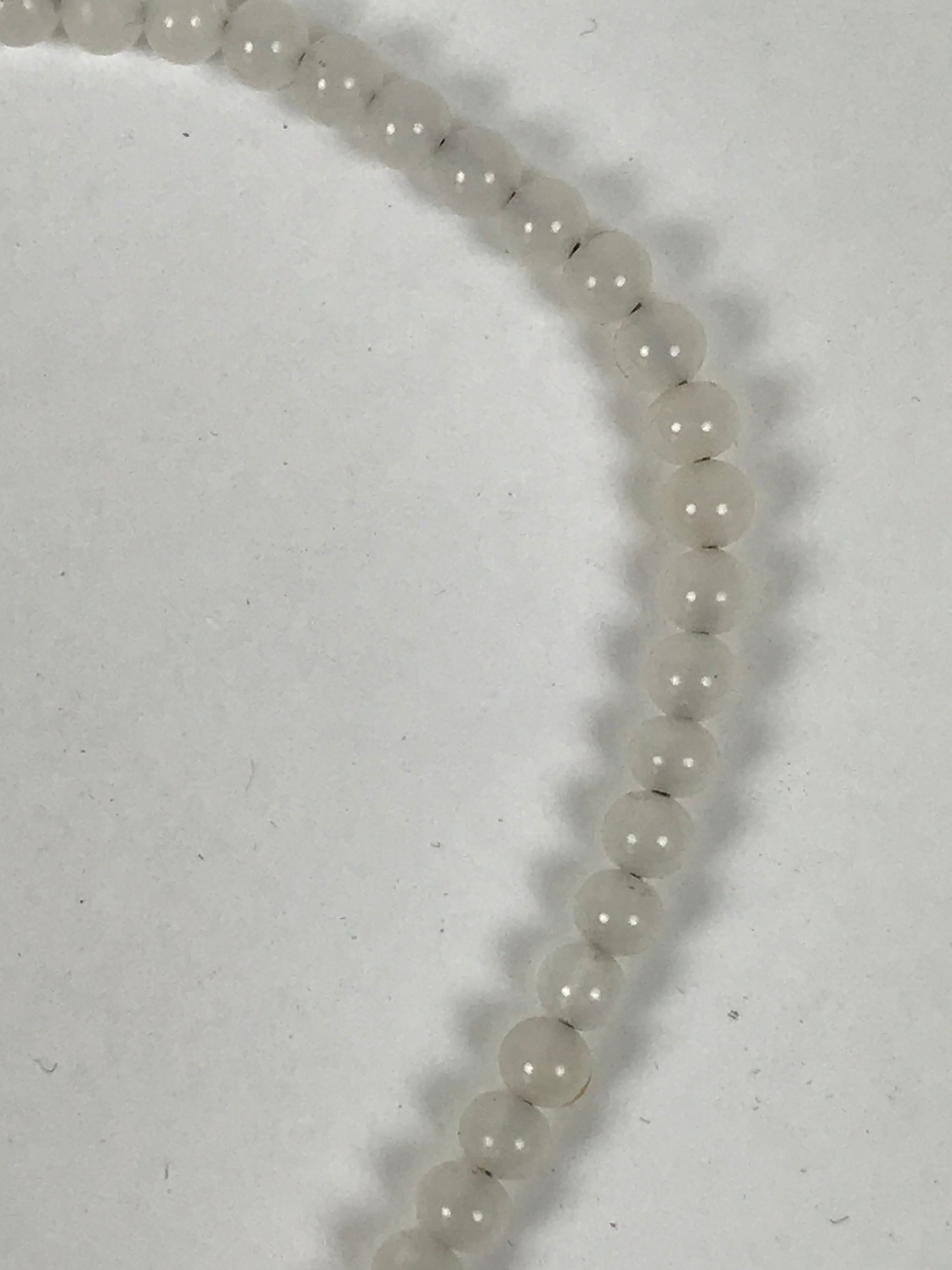 Japanese Buddhist Prayer Bracelet Vtg Juzu Clear Glass Beads Purple Tassel JZ189