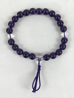 Japanese Buddhist Prayer Bracelet Vtg Juzu Clear Purple Resin Beads Tassel JZ165