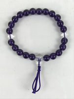 Japanese Buddhist Prayer Bracelet Vtg Juzu Clear Purple Resin Beads Tassel JZ165