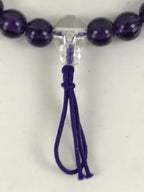 Japanese Buddhist Prayer Bracelet Vtg Juzu Clear Purple Resin Beads Tassel JZ165