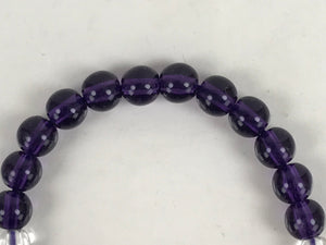 Japanese Buddhist Prayer Bracelet Vtg Juzu Clear Purple Resin Beads Tassel JZ165