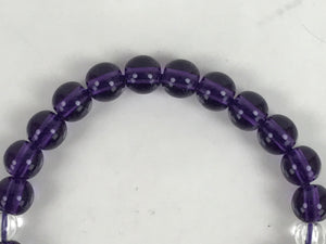 Japanese Buddhist Prayer Bracelet Vtg Juzu Clear Purple Resin Beads Tassel JZ166