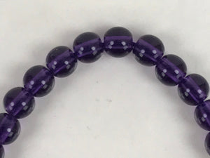 Japanese Buddhist Prayer Bracelet Vtg Juzu Clear Purple Resin Beads Tassel JZ167