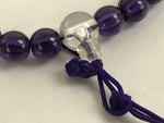 Japanese Buddhist Prayer Bracelet Vtg Juzu Clear Purple Resin Beads Tassel JZ168