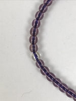 Japanese Buddhist Prayer Bracelet Vtg Juzu Clear Resin Beads Purple Tassel JZ186