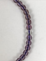 Japanese Buddhist Prayer Bracelet Vtg Juzu Clear Resin Beads Purple Tassel JZ186