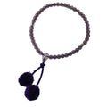Japanese Buddhist Prayer Bracelet Vtg Juzu Clear Resin Beads Purple Tassel JZ186