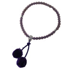 Japanese Buddhist Prayer Bracelet Vtg Juzu Clear Resin Beads Purple Tassel JZ186