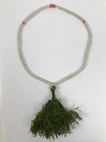 Japanese Buddhist Prayer Bracelet Vtg Juzu Glass Beads Green Rosary Tassel JZ181