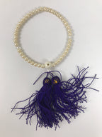 Japanese Buddhist Prayer Bracelet Vtg Juzu Pearl Purple Resin Beads Tassel JZ182