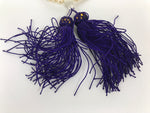 Japanese Buddhist Prayer Bracelet Vtg Juzu Pearl Purple Resin Beads Tassel JZ182