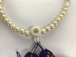 Japanese Buddhist Prayer Bracelet Vtg Juzu Pearl Purple Resin Beads Tassel JZ182