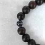 Japanese Buddhist Prayer Bracelet Vtg Kyonenju Juzu Beads Ebony Wood Agate JZ159