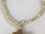 Japanese Buddhist Prayer Bracelet Vtg Rosary Juzu Beige Clear Cream Tassel JZ142